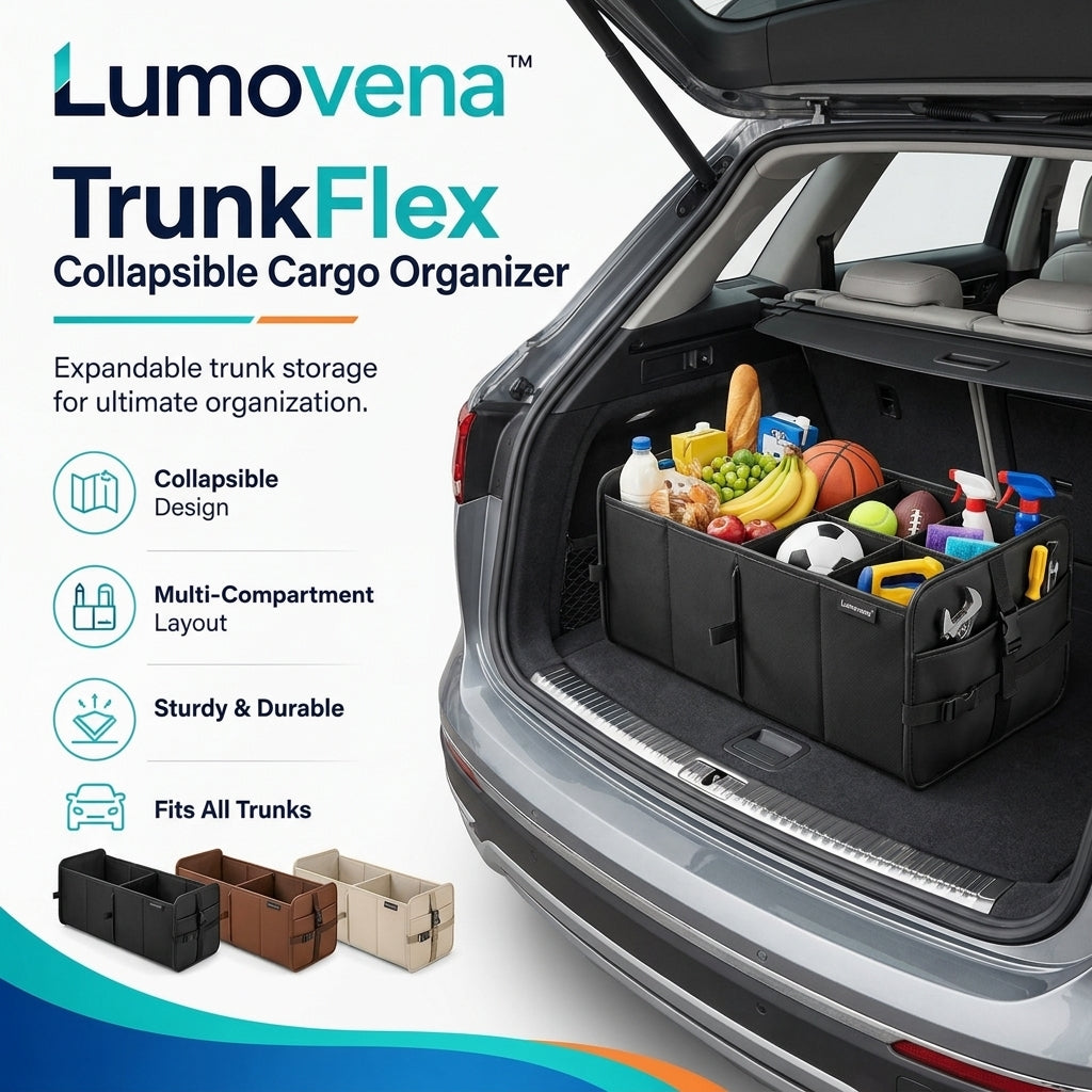 Lumovena™ TrunkFlex Collapsible Cargo Organizer