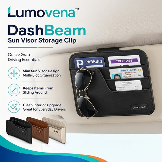 Lumovena™ DashBeam Sun Visor Storage Clip