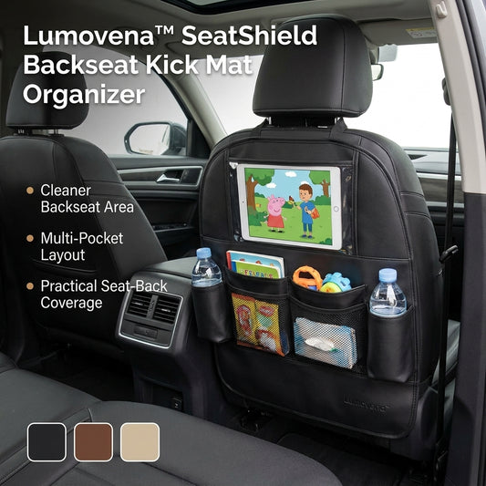 Lumovena™ SeatShield Backseat Kick Mat Organizer